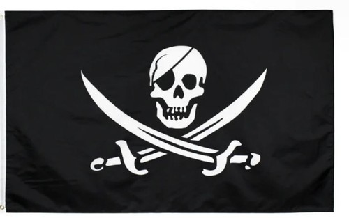 Bandiera Pirata Jolly Roger 3x5 Piedi – Teschio E Tibie Incrociate – Bandiera Decorativa - Foto 3