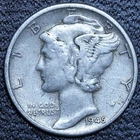 1945-D Mercury Silver Dime CIRCULATED GOOD / VG FREE SHIPPING