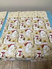 Set Of 2 Handmade Pillowcases Snowmen Christmas Holiday Standard