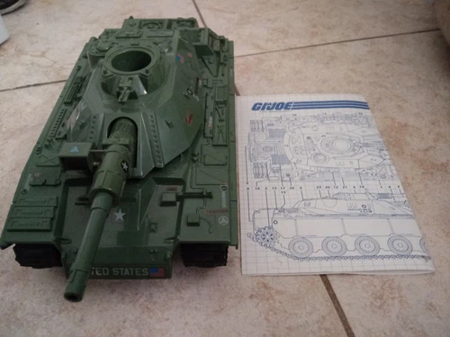 GI Joe 1982 Mobat Tank: Works Great with Blueprints, Clean Battery Cover, Hasbro