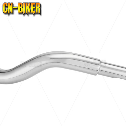 Chrome / Gloss Black 3.75" Rise 1.25" Drag Bar Handlebar For Harley Davidson - Picture 5 of 11