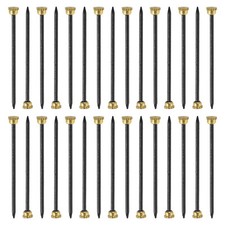 50Pcs Picture Hanging Nails, 1.4 x 38mm Iron Decorative Hangers, Gold & Black