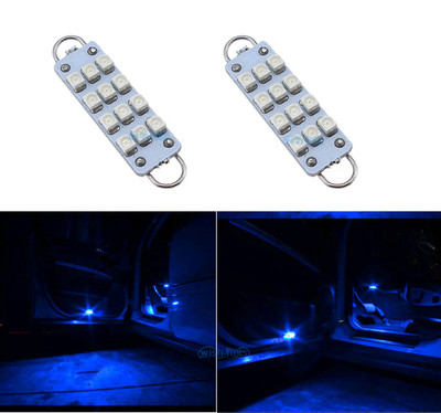 2X 44mm 12SMD 561 562 567 564 Festoon 10000K Blue LED For Door Lamp ...