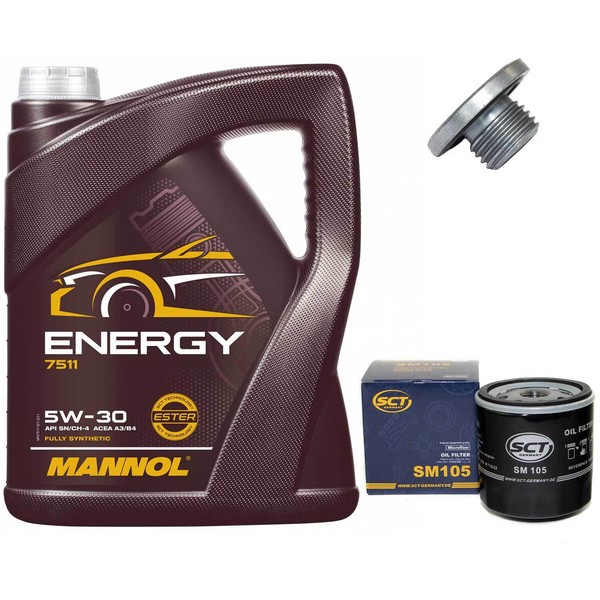 MotoröL Set 5W-30 5 Liter + ÖLfilter + Schraube FüR Chevrolet Opel Vectra Astra-image