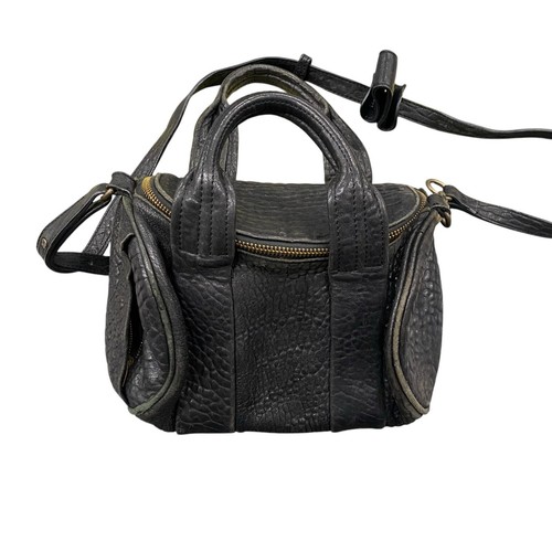 Alexander Wang Mini Rockie Black, Rhodium Studs Pebbled Leather.