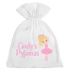 Personalised Pyjama Bag for Girls Ballerina PJ's Ballet