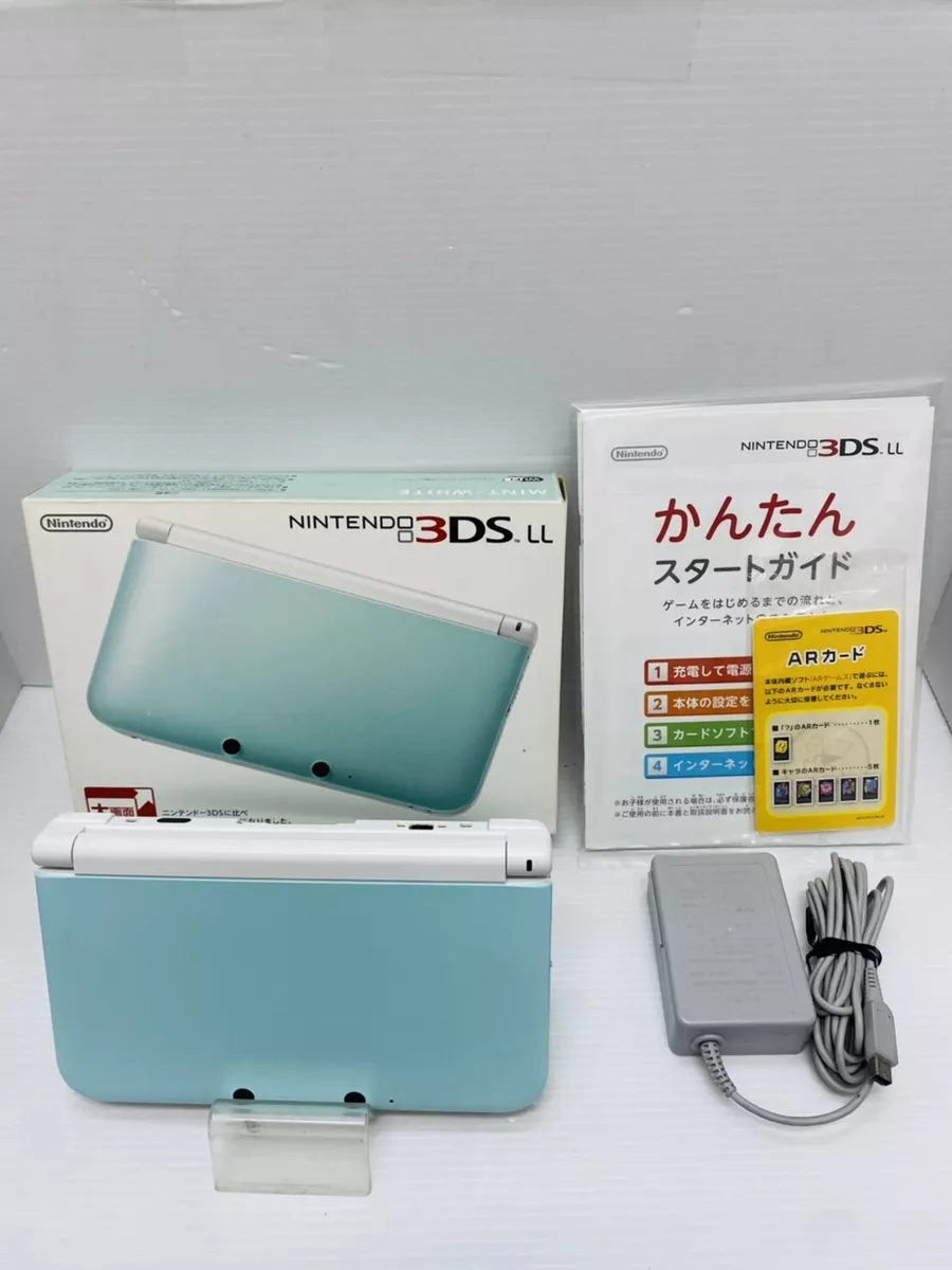 Nintendo 3DS LL Japanese Version Game Console -Mint/White from Japan OPEN  BOX