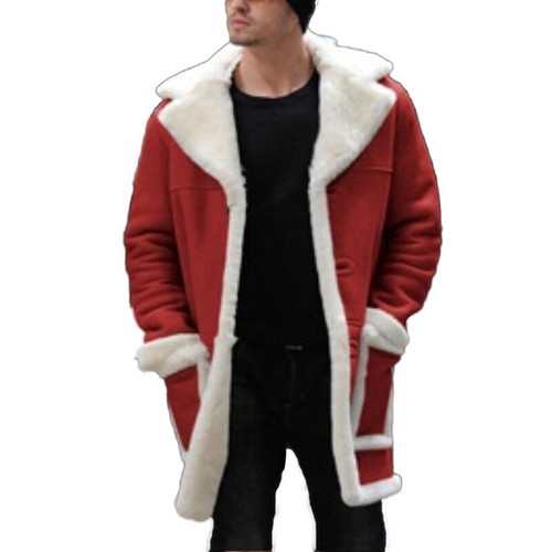 Winter Men Lapel Trench Coat Sueded Jacket Outwear Motorcycle Lambwool Lined A $ - Picture 12 of 17