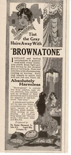 1918 BROWNATONE Hair color Kenton Pharmacal Co. Covington KY art Vintage Ad