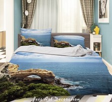 3D Ocean Seashore Forest Sky Quilt Cover Set Duvet Cover Bedding Pillowcases