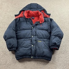 Polo Ralph Lauren Puffer Jacket Kids 8 Blue Hooded Removable Hood Winter Warm