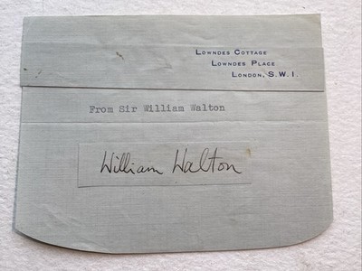 (Sir) William Walton (1903-1983) Composer Bold Autographed His Own Stationary
