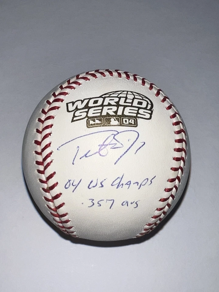 Inscrições de beisebol assinadas Tristar Coa 2004 World Series Red Sox Trot Nixon - Imagem 2 de 4