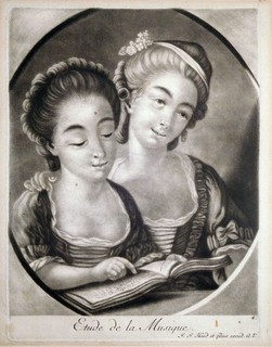 Mezzotint Allegory of Music Johann Elias Haid 1780