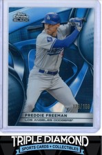 2025 Topps Chrome Black Freddie Freeman Blue Refractor #128/150 Dodgers Z223