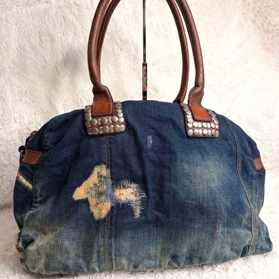 DIESEL tote Bag hand Grunge archive vintage y2k denim limited studs rare