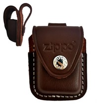 Zippo Ledertasche, braun mit Schlaufe