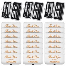 24 Sets Valentine Manicure Set Stainless Steel Nail Clippers 8 in 1 Grooming ...