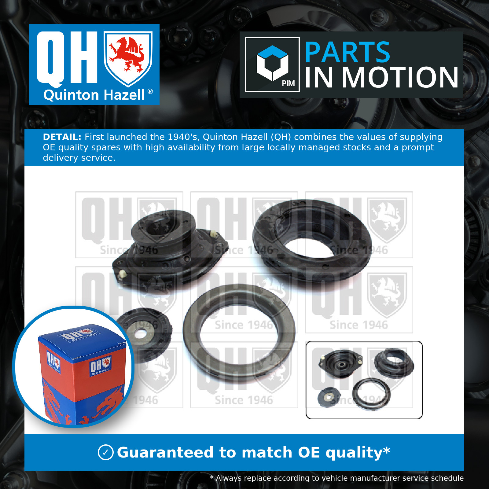 Top Strut Mounting Front EMA5034 Quinton Hazell 7700424482 7701207350 7701208419
