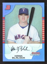 2005 Bowman Chrome Hank Blalock #5 Blue Refractor /150 Rangers TV4918