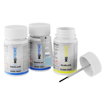 Autolack Lackstift Set für LDV 2H Snow Cyan Pearl Grund Basis Klarlack je 50ml
