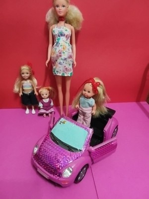 Schwangere Steffi Love Puppe, Simba u. Chelsea Puppe,Cabrio, Fahrzeug, Spielzeug