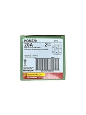 5 PCS Square D HOM220 Homeline 20 Amp 2-Pole Circuit Breaker 120/240V 20A 2-Pole