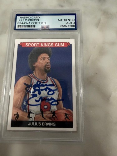 Julius Erving Signed 2022 Sportkings #87 PSA DNA Authentic Auto Dr J 76ers