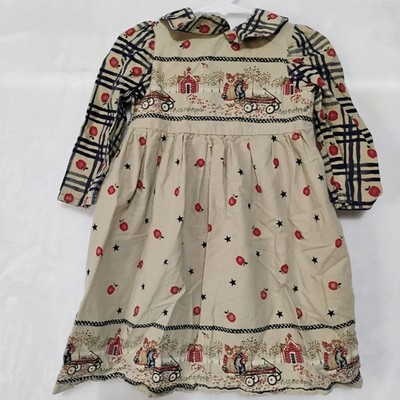 Vintage Daisy Kingdom Dress Sz 4? A Is For Apple Hand Sewn Cottagecore Plaid E