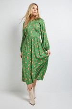 Dorothy Perkins Green Midi Dress Womens Daywear Dresses