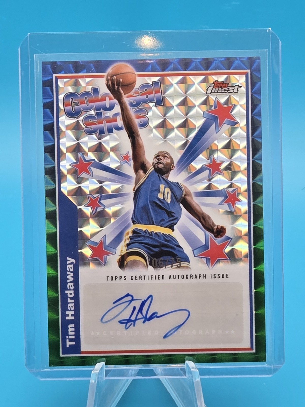 TIM HARDAWAY - 2024-25 Topps Finest Colossal Shots GREEN GEOMETRIC AUTO 6/75