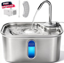 Cat Water Fountain Stainless Steel for Cats Indoor 2.5L 85Oz by Bpa-Free SUS304