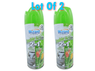 2 Wizard Double Action 2 in 1 Odor Neutralizer + Air Freshener, Spring Fresh