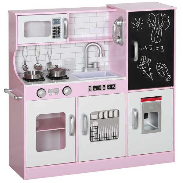 Cocina para Niños de +3 Años con Accesorios para Cocinar Pizarra Máquina de Hiel
