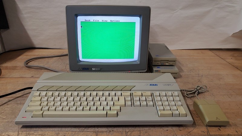 WORKING! Vintage Atari 520ST Home Computer With SC1224 Monitor, Mouse, Drives