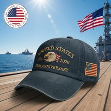 USA 1776  2026 250th Anniversary Patriotic Eagle Embroidered Cap