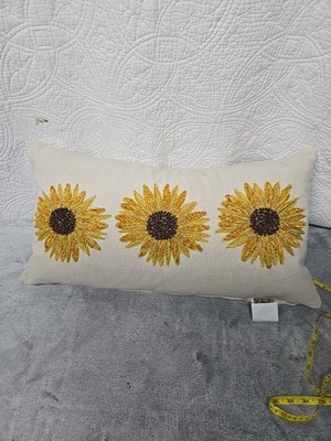 25×14 Devi  Designs Sunflower  Lumbar Pillow With 100% Feather Fillings