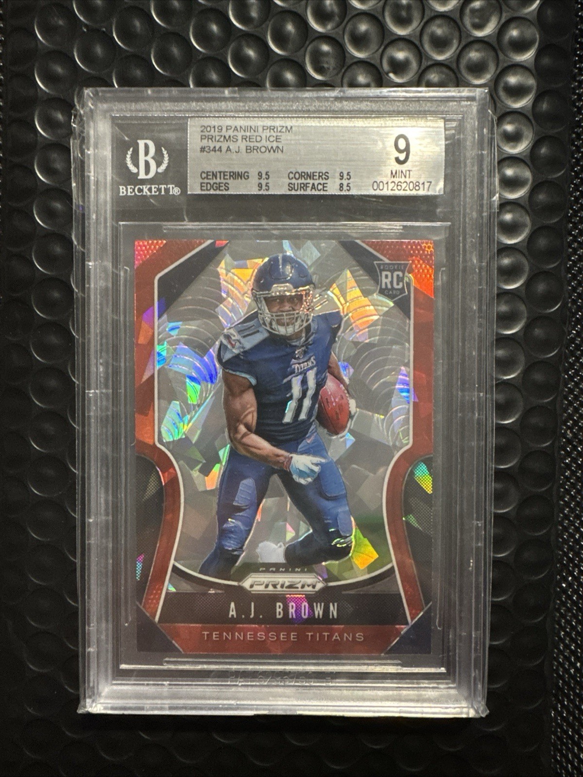 2019 Panini Prizms Red Ice A.J. Brown #344 (RC) Beckett 9