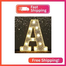 NWLIGHT Light Up Letters, Marquee Light Letters for Table Decorations, Glitter L