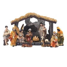 Nativity Set Manger Baby Jesus Miniature Figurines Nativity Scene Xmas Decor