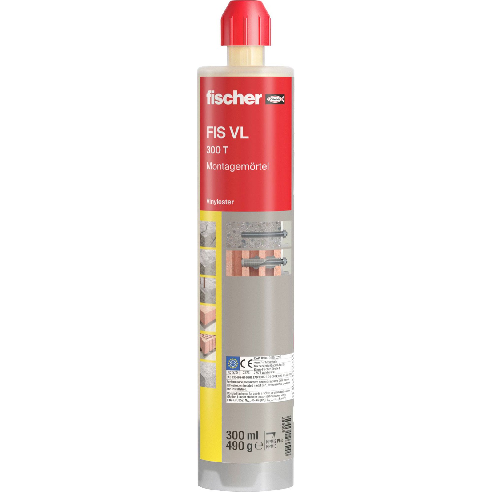 Fischer 2K injection Mortar system vinyl-ester 300 ml indoor/outdoor