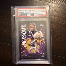 2025 Topps Chrome Lamar Jackson Ultra Violet Case Hit UV-11 SSP PSA 8