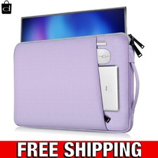 Lightweight Waterproof 15.6 Inch Monitor Sleeve with Extra Pocket - Purple