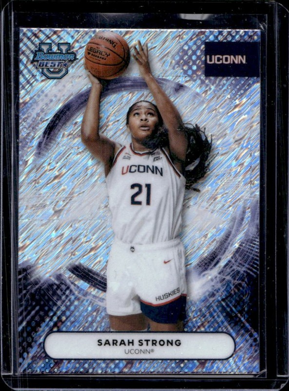 2025-26 Bowman Best University Sarah Strong Shimmer Refractor #88 Huskies