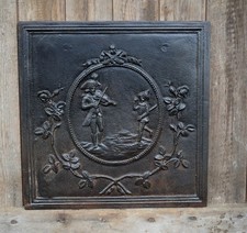 VECCHIA PIASTRA - PLACCA - FRONTONE DA CAMINO IN GHISA