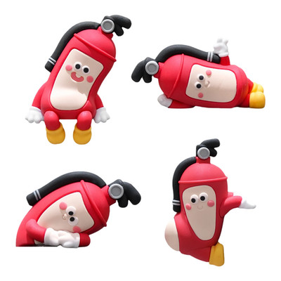 4Pcs Computer Monitor Decor Figurines Multi-Purpose Cute Dashboard Decorations C