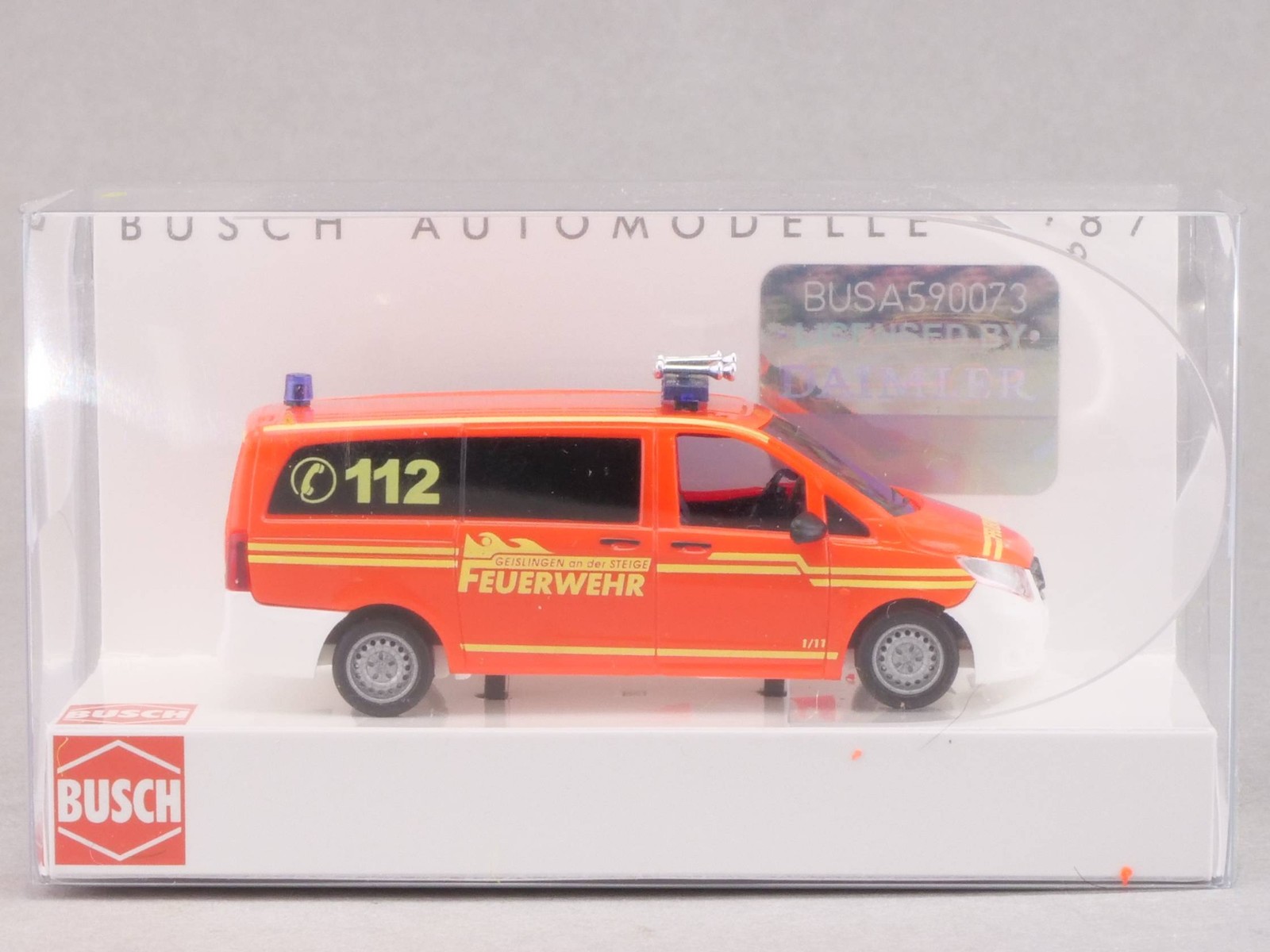 Busch 51119 Mercedes Vito Fire Brigade Cowardly 1:87 H0 Mint! Ob Sg 1703-24-9