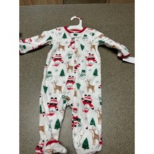 Christmas Carter's NWT 6 mo fleece sleeper Santa and reindeer
