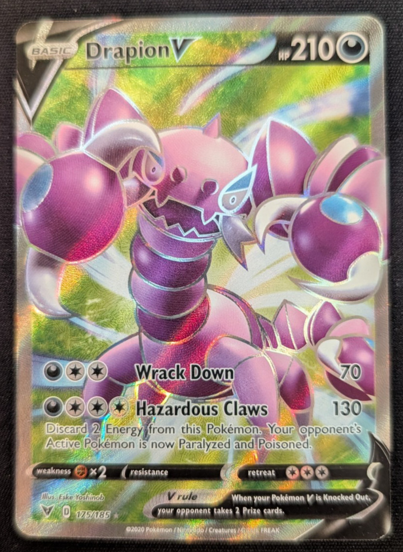 Drapion V 2020 Pokemon Vivid Voltage 175/185 Full Art Ultra Rare Holo