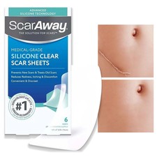 Scar Away Medical-Grade Clear Silicone Scar Sheets 6 Sheets & 10 Sheets